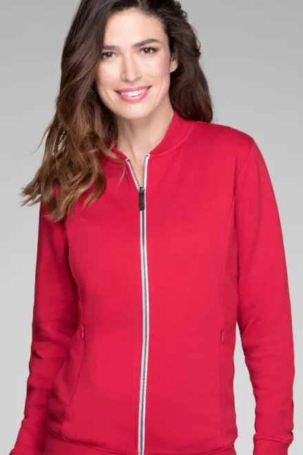 Bluza damska z ukrytymi kieszeniami, formula red