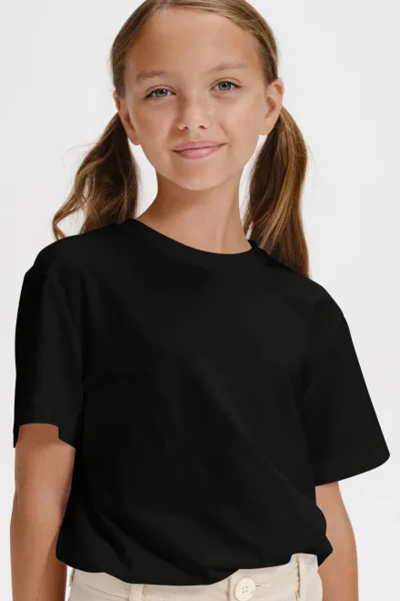 Børnenes enkle T-shirt, sort