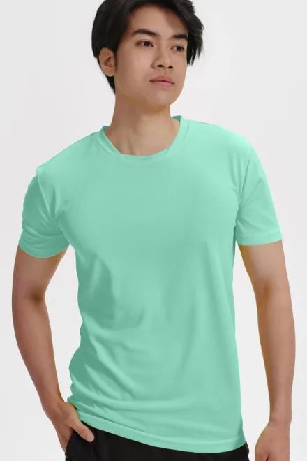 Camiseta con escote asimétrico, menta