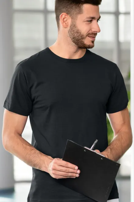 Camiseta de hombre duradera, gris ébano
