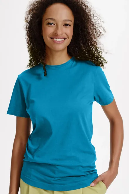 Camiseta de mujer de algodón orgánico, turquesa