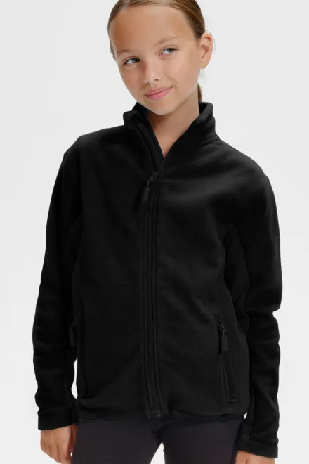 Chaqueta infantil de forro polar en contraste, negro