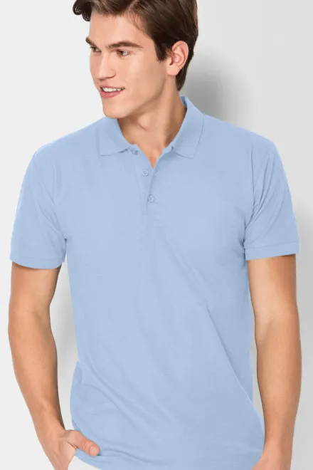 Comfortabel herenpoloshirt, hemelsblauw