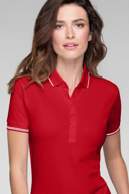 Dame poloshirt med korte ærmer, formula red