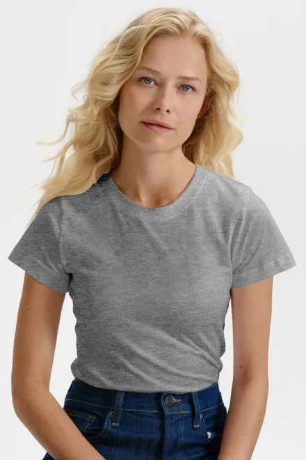 Damen einfaches T-Shirt, dunkelgrauer Marmor