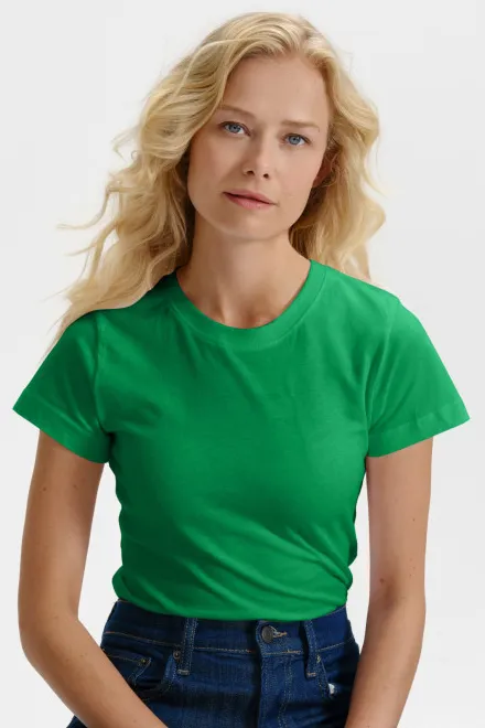 Damen einfaches T-Shirt, Grasgrün