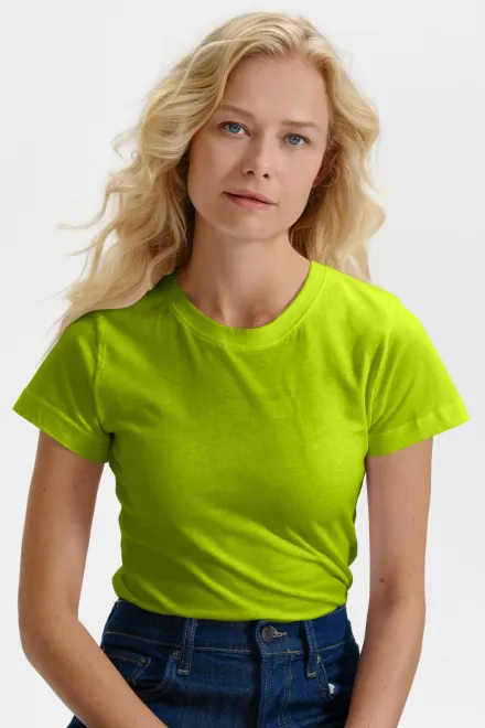 Damen einfaches T-Shirt, lindgrün