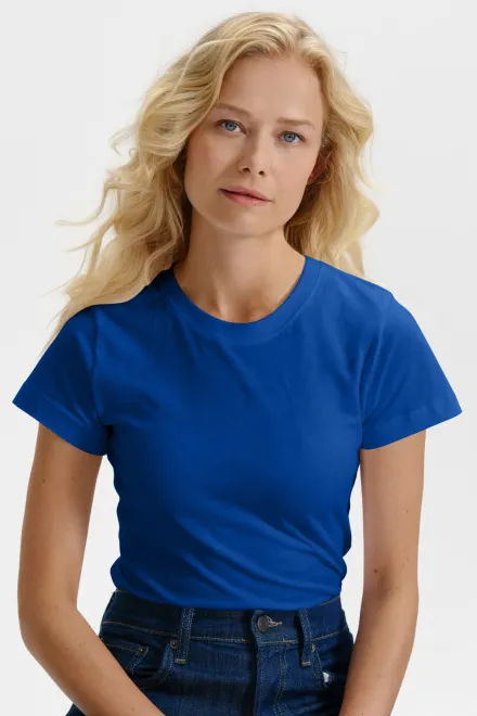 Damen einfaches T-Shirt, königsblau