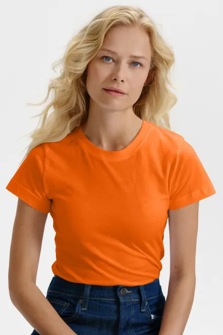 Damen einfaches T-Shirt, orange