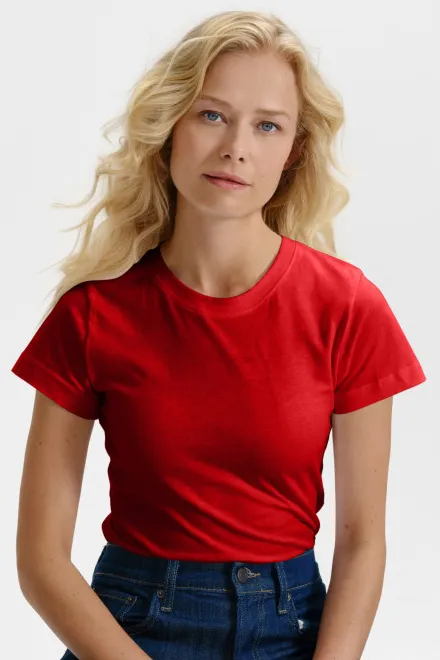 Damen einfaches T-Shirt, rot