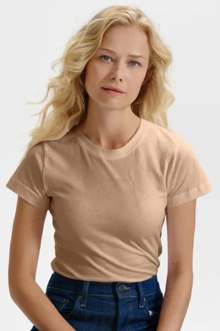 Damen einfaches T-Shirt, sandig