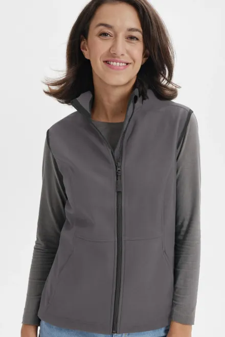 Damen eng anliegende Weste, stahlgrau