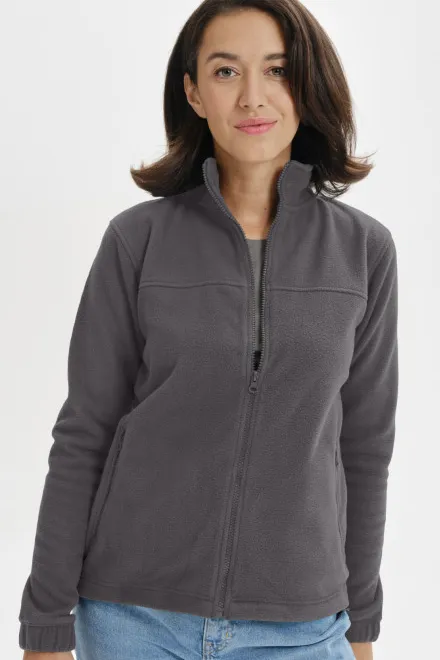 Damen Fleecejacke, stahlgrau