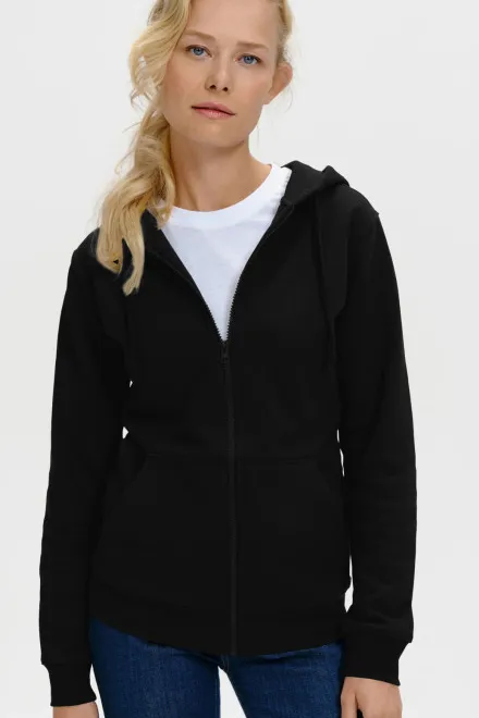 Damen Hoodie mit Kapuze, schwarz