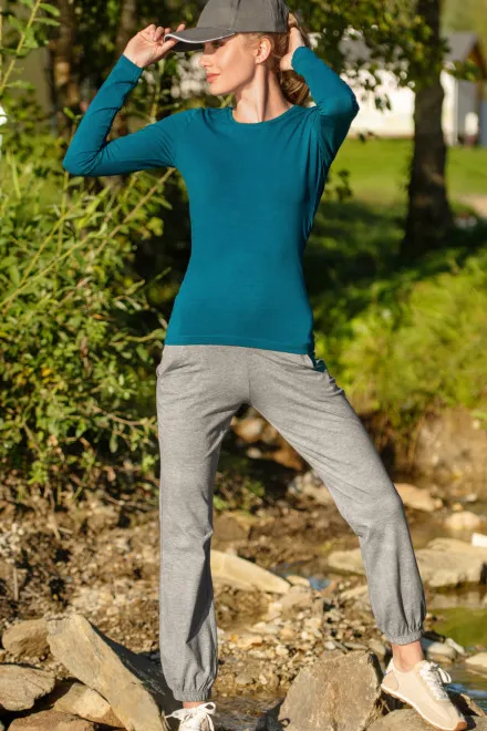 Damen Jogginghose mit Taschen, dunkelgrauer Marmor