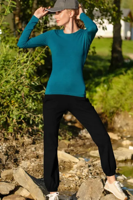 Damen Jogginghose mit Taschen, schwarz