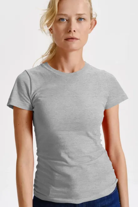 Damen klassisches T-Shirt, hellgrauer Marmor