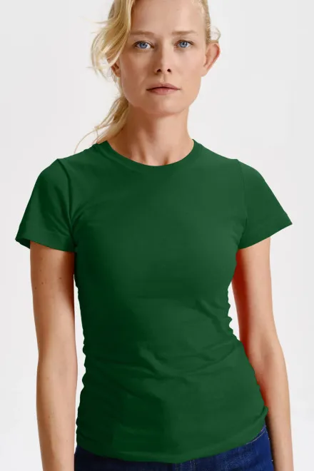 Damen klassisches T-Shirt, Flaschengrün