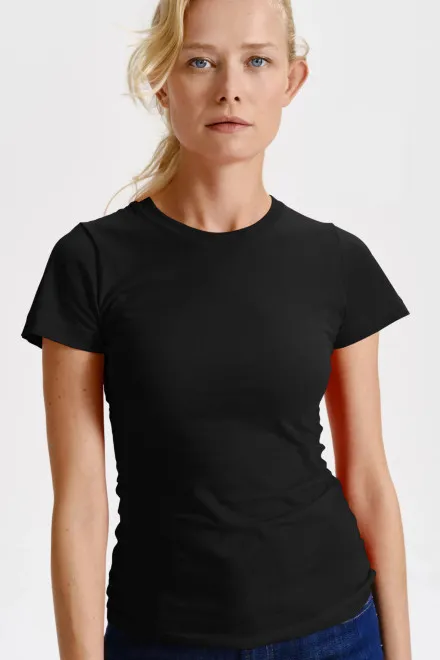 Damen klassisches T-Shirt, schwarz