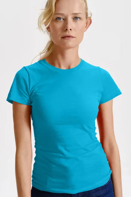 Damen klassisches T-Shirt, türkis