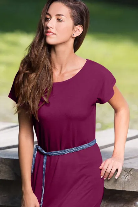 Damen langes T-Shirt/Kleid, fuchsie