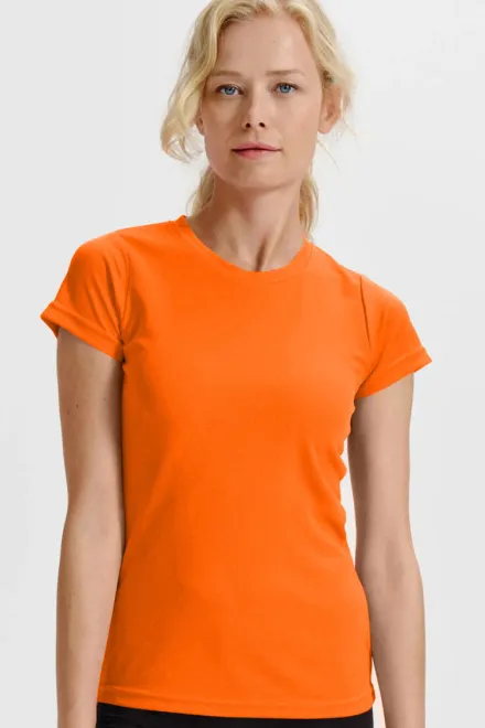 Damen Sport T-Shirt, neon orange