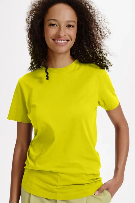Damen T-Shirt, Bio-Baumwolle, zitronengelb