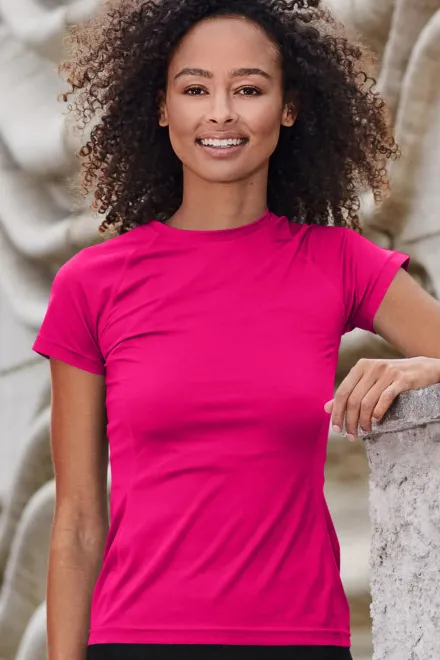 Damen-T-Shirt für den Sport, neon pink