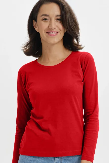 Damen T-Shirt mit langen Ärmeln, rot