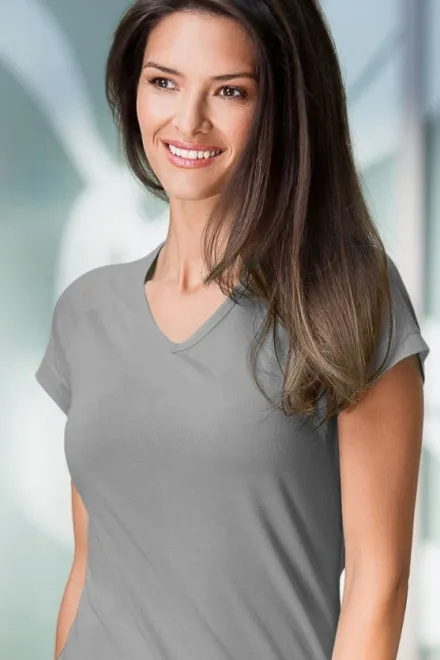 Damen T-Shirt mit Raglanärmel, dunkelgrauer Marmor