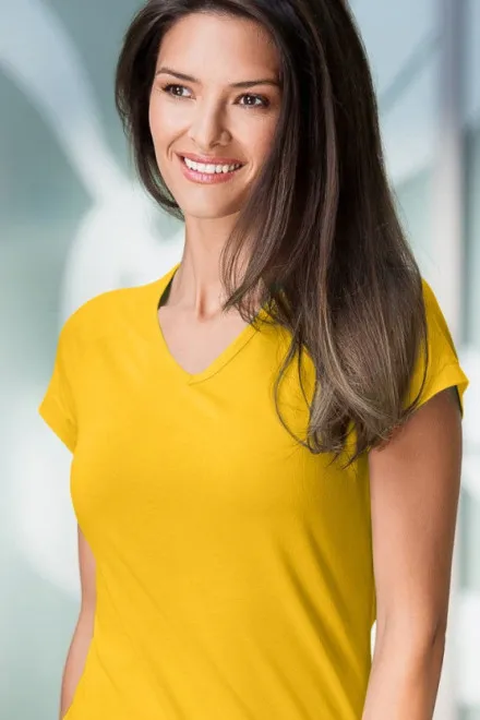 Damen T-Shirt mit Raglanärmel, gelb