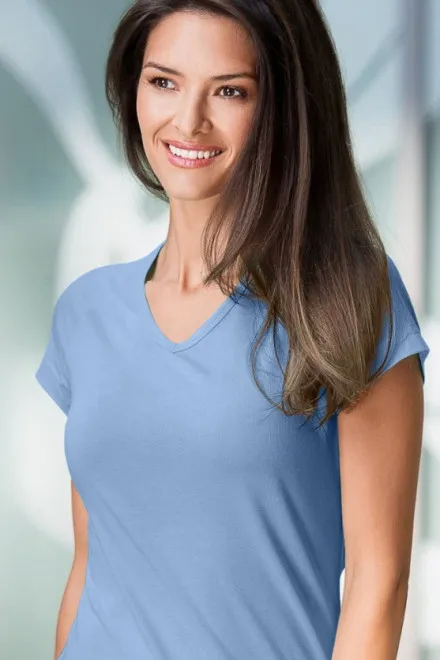 Damen T-Shirt mit Raglanärmel, Himmelblau