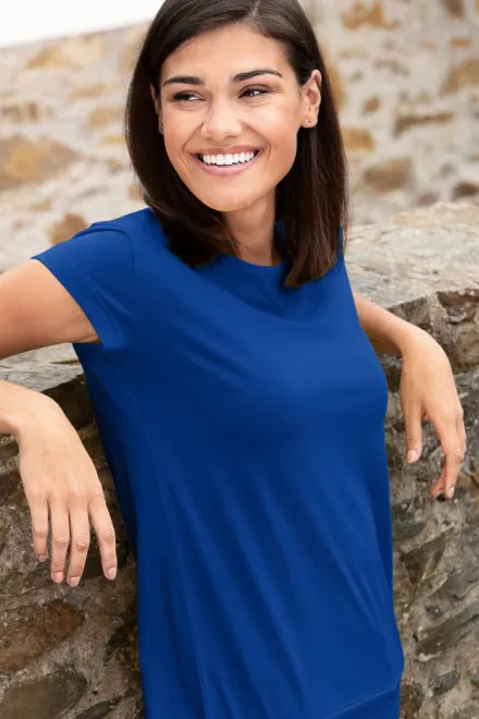 Damen trendy T-Shirt, königsblau
