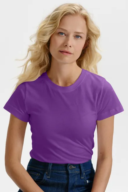 Dames eenvoudig T-shirt, purper