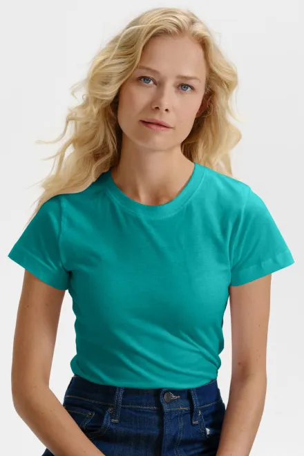 Dames eenvoudig T-shirt, smaragdgroen