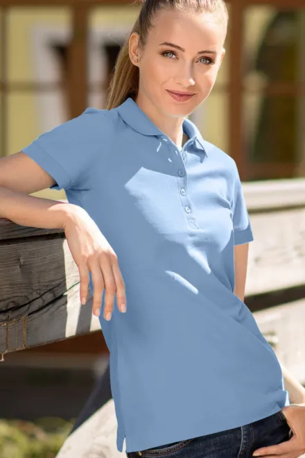 Dames poloshirt, hemelsblauw