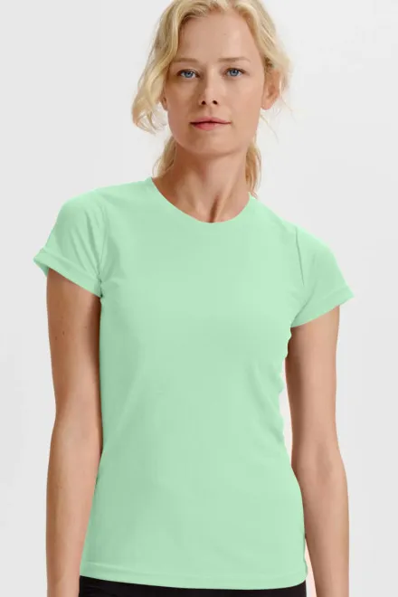 Dames sport T-shirt, lichte munt