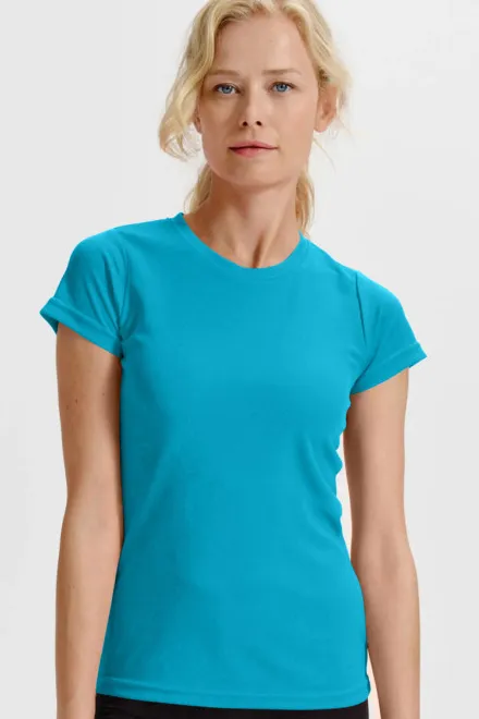 Dames sport T-shirt, turkoois