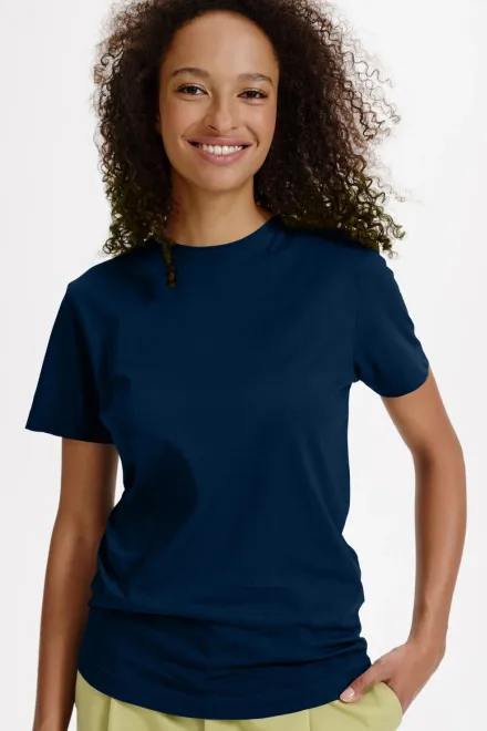 Dames T-shirt van biologisch katoen, donkerblauw