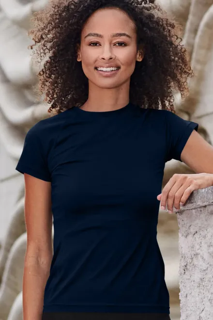 Dames T-shirt voor sport, donkerblauw