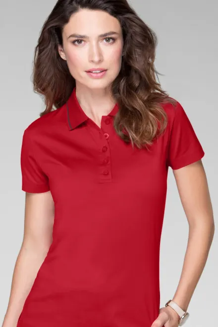 Dāmu elegants merserizēts polo krekls, formula red