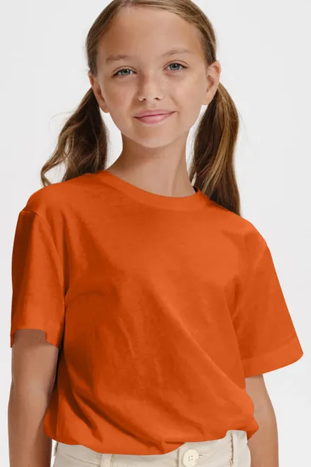 Das einfache T-Shirt der Kinder, orange