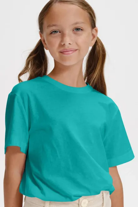 Das einfache T-Shirt der Kinder, smaragdgrün
