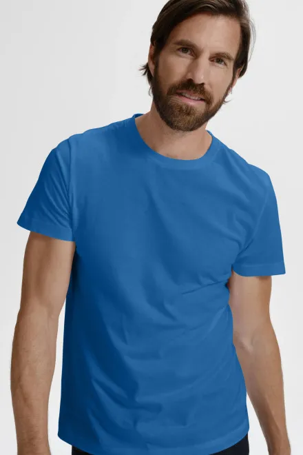 Das einfache T-Shirt der Männer, hellblau