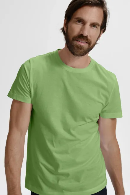 Das einfache T-Shirt der Männer, erbsengrün