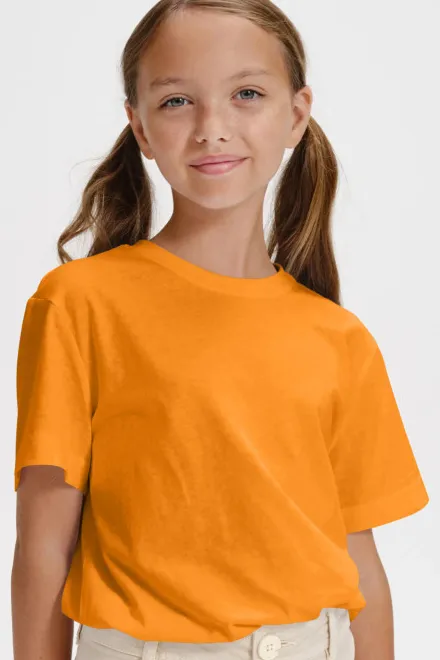 Eenvoudig kinder T-shirt, Mandarijn sinaasappel