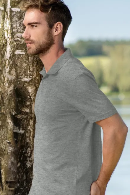 Eenvoudig poloshirt voor heren, donkergrijs marmer