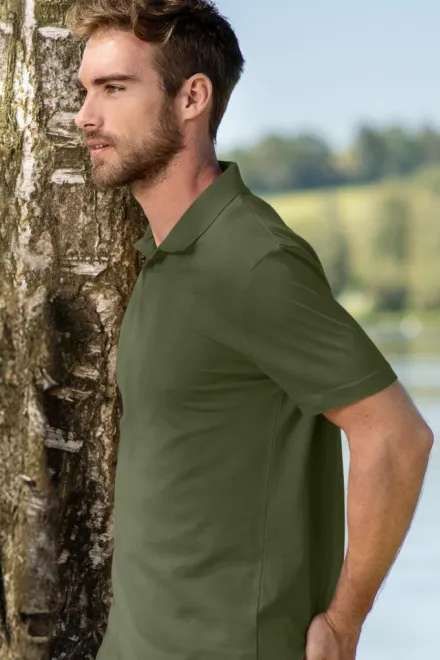 Eenvoudig poloshirt voor heren, khaki