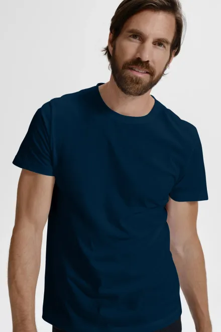 Eenvoudig T-shirt voor heren, donkerblauw