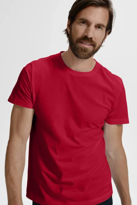 Eenvoudig T-shirt voor heren, marlboro rood
